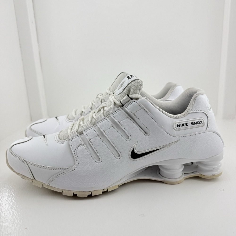 Nike Shox NZ Running Gym Training Sneakers White Black 501524-106 Men's Size 13
